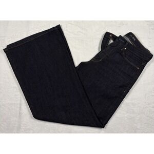 Pilcro Anthropologie Wide Leg Flare Jeans Womens 26 Dark Wash High Rise Denim